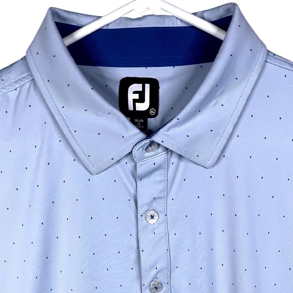 Footjoy All Over Micro Dot Men's Baby Blue Lightweight Golf Shirt XL